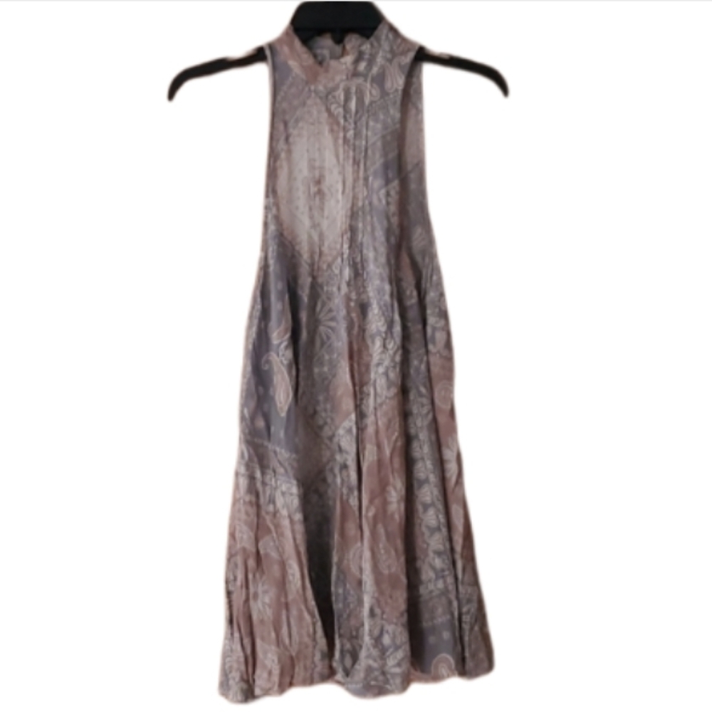 Intimately Free People Womans Mini Rayon Trapeze Style Paisley Slip Dress XS